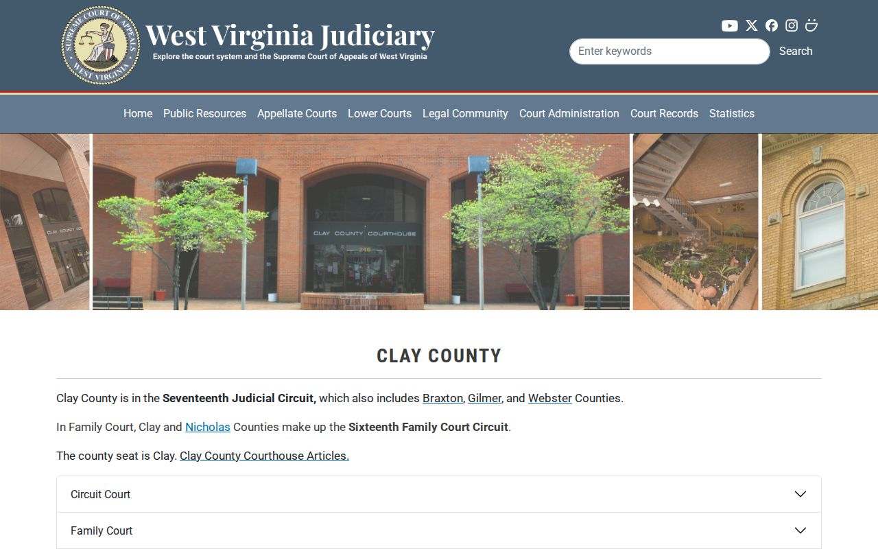 Clay County court docket directory for separate clerk offices