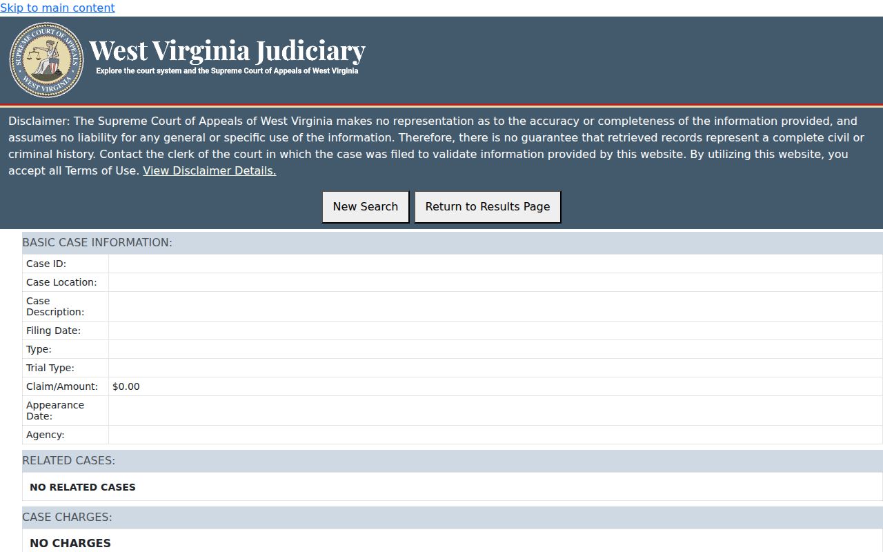 Clay County court date fields in the magistrate case detail interface